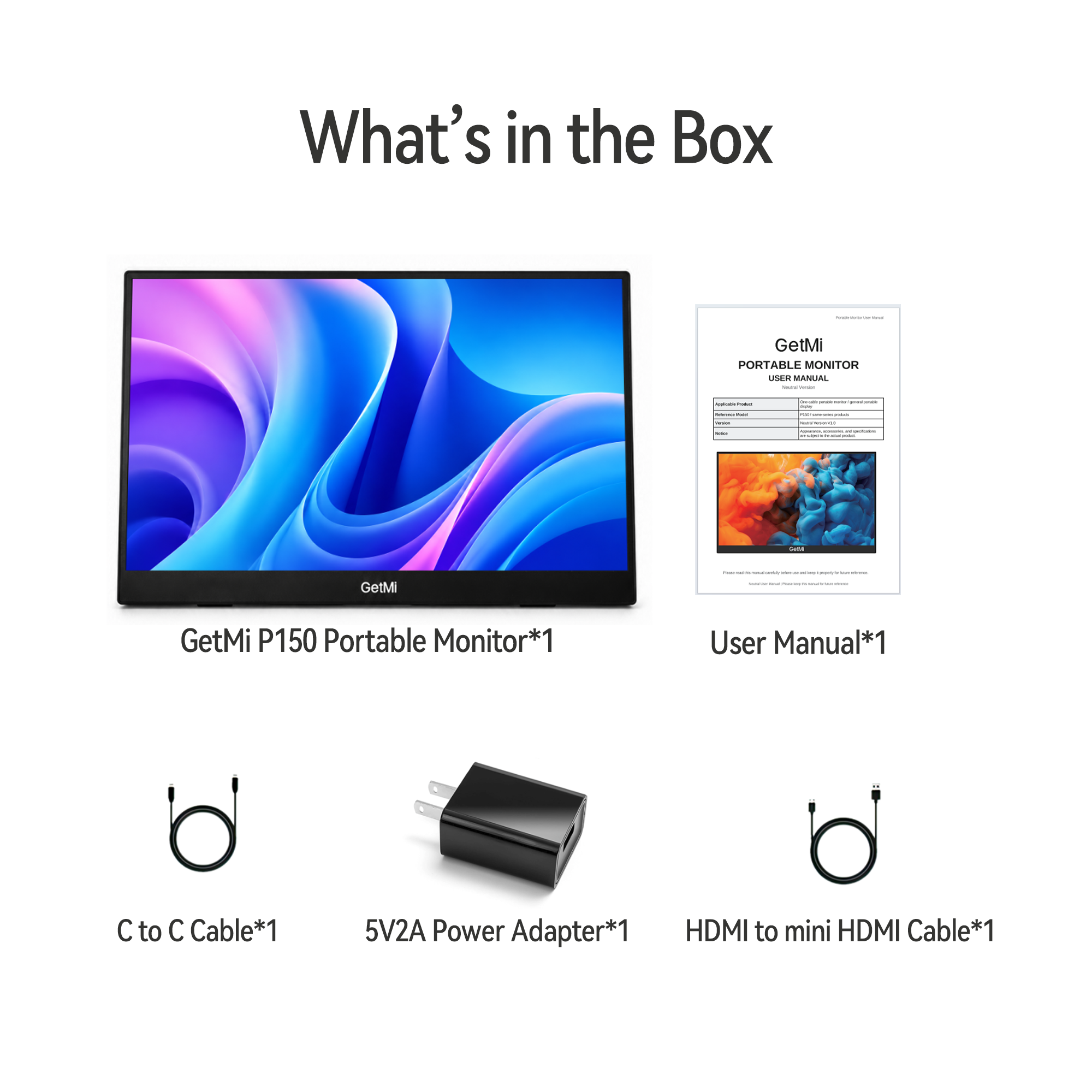 GetMi P150 packaging reference