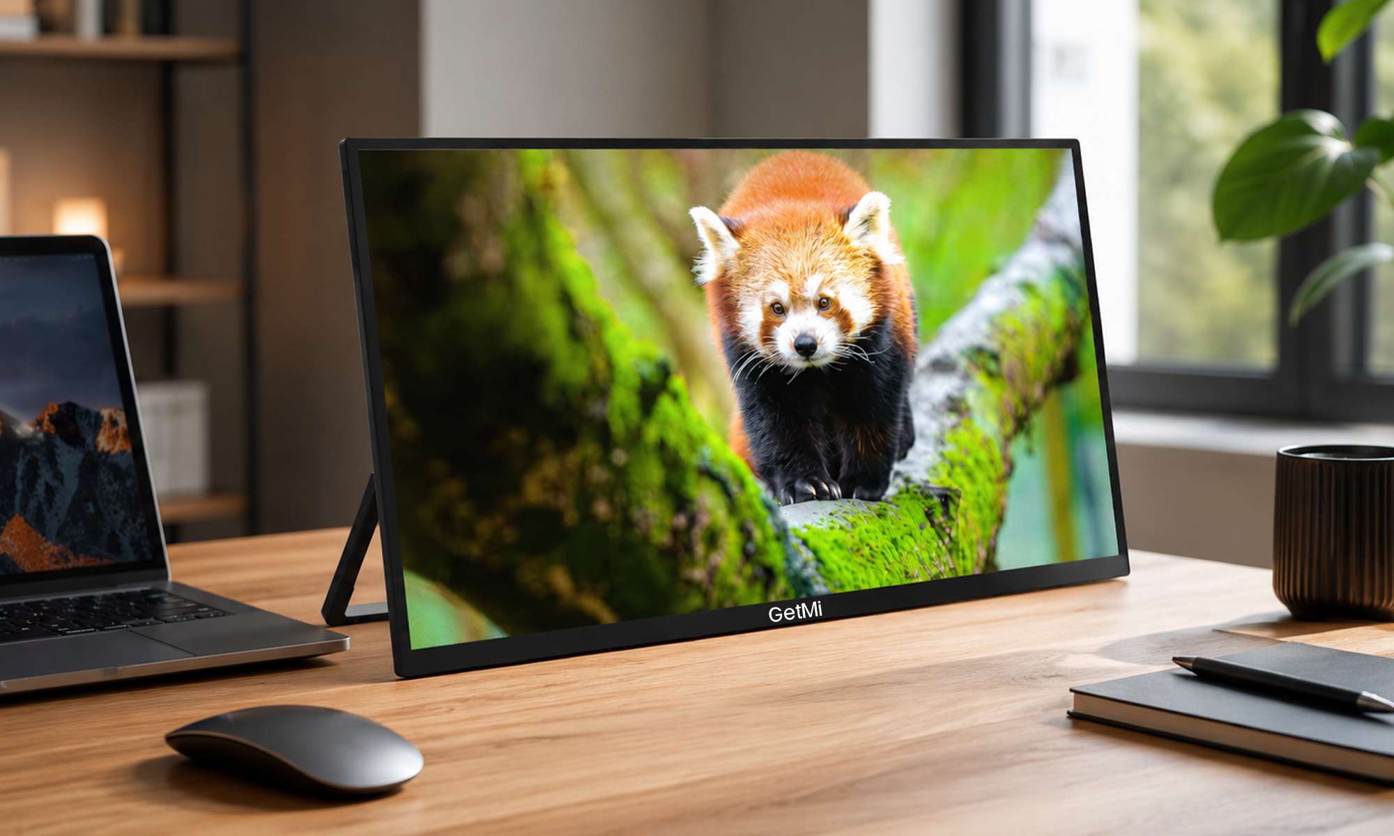 GetMi P185 touchscreen portable monitor in use