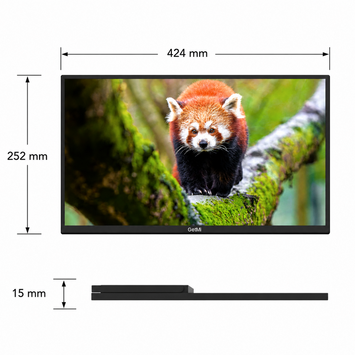 GetMi P185 portable monitor dimensions