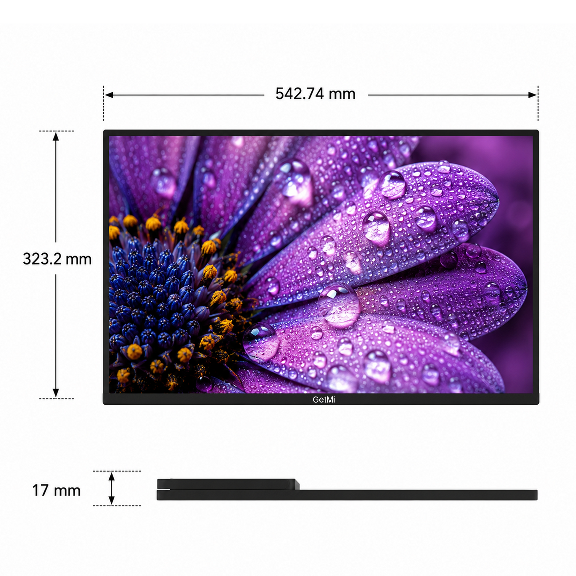 GetMi P238 monitor dimensions